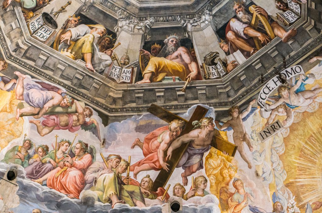 L'interno della cupola di Brunelleschi, tra le attrazioni principali di Firenze